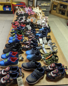 Picture of shoes from the shoe drive